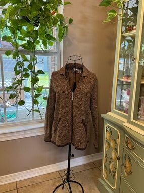 Leopard Print Zip-Up Jacket